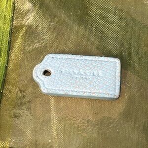 Coach sky blue leather hang tag